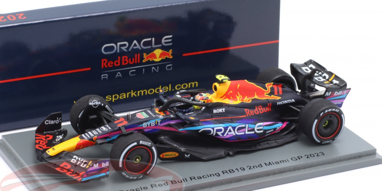 1/43 Spark 2023 Formula 1 Sergio Perez Red Bull RB19 #11 2nd Miami GP Car Model