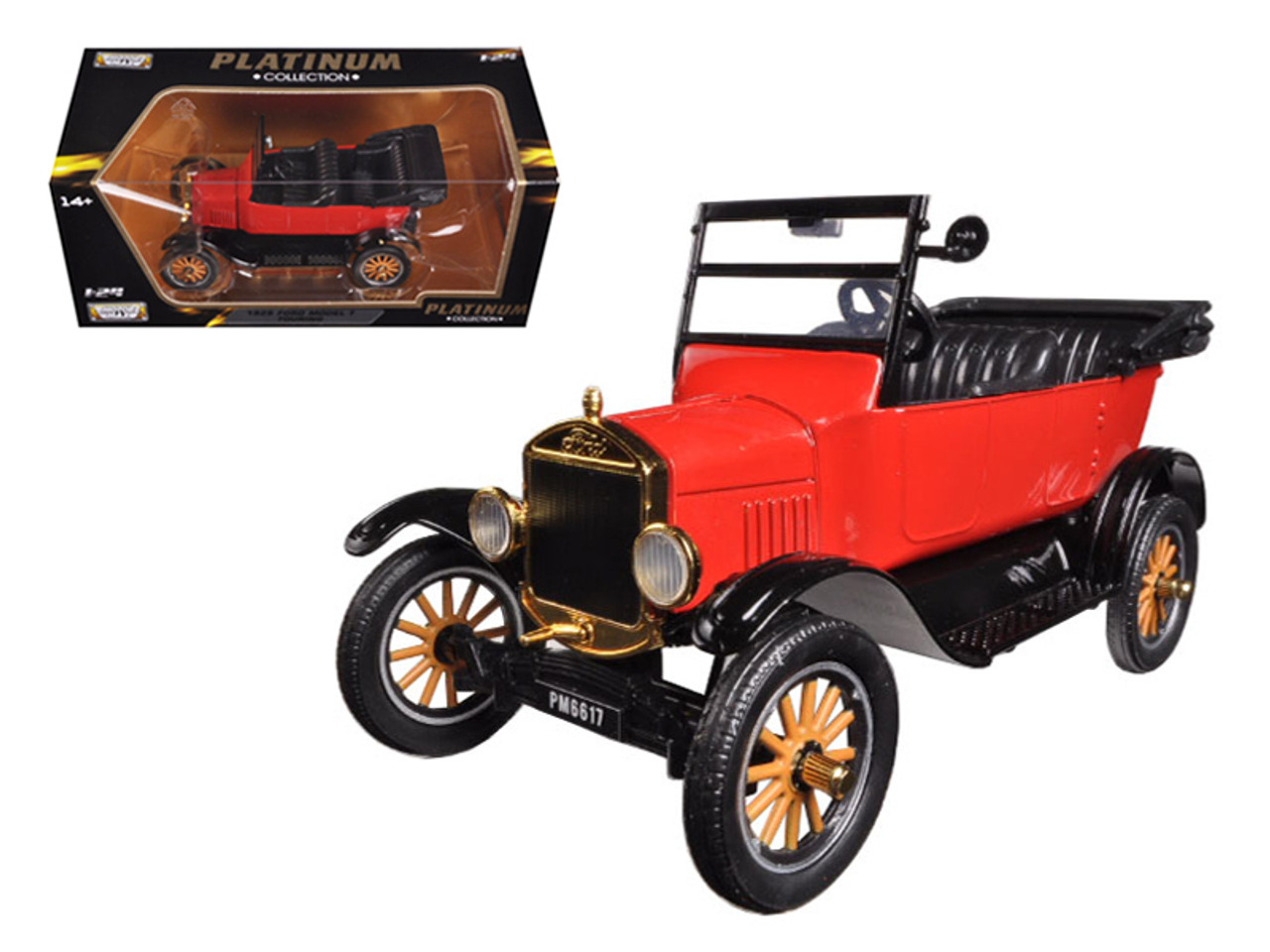 45 x 1925 Ford Model T Touring Red 1/24 Diecast Model Car by Motormax 