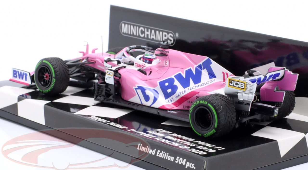 1/43 Minichamps 2020 Formula 1 Sergio Perez Racing Point RP20 #11 2nd Turkish GP Car Model