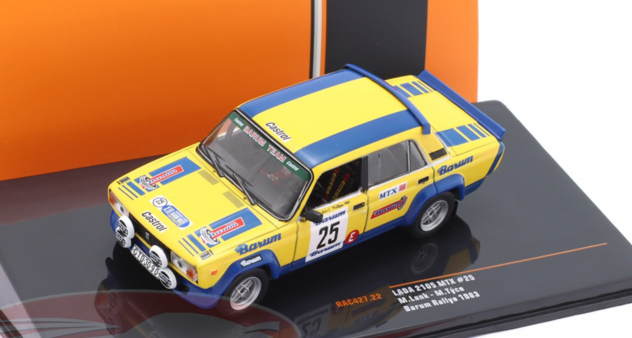 1/43 Ixo 1983 Lada 2105 MTX #25 Rally Barum Barum Team Miroslav Lank, Milos Tyce Car Model