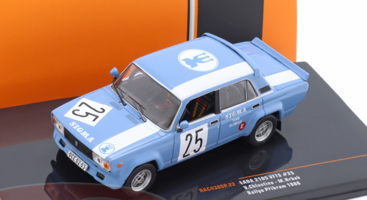 1/43 Ixo 1986 Lada 2105 VFTS #25 rally Pribram Sigma Olomouc Vaclav Chlustina, Miroslav Hrbek Car Model