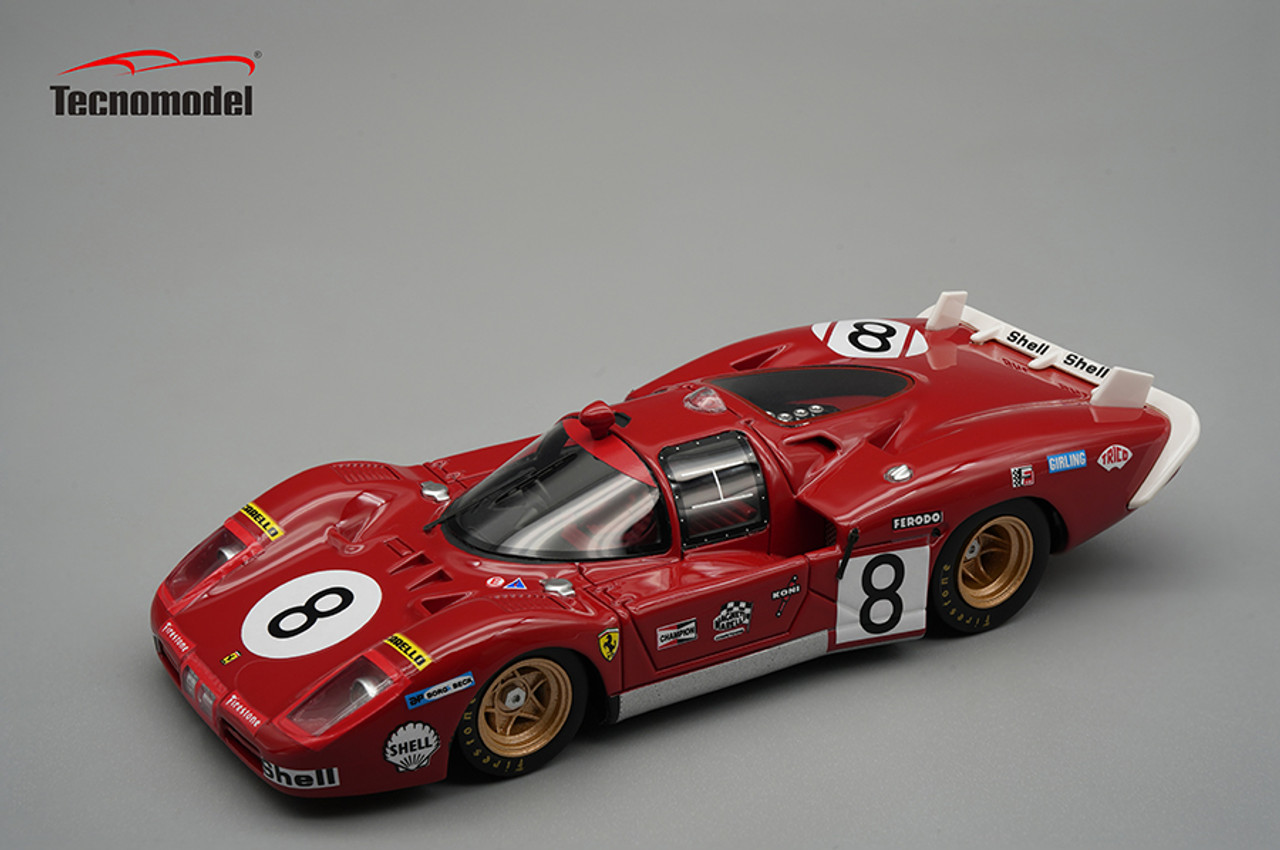 1/43 Tecnomodel Ferrari 512S 5.0L V12 LONG TAIL TEAM SPA FERRARI SEFAC N 8  24h LE MANS 1970 Driver A. MERZARIO, C. REGAZZONI Car Model