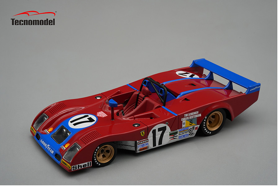 1/43 Tecnomodel Ferrari 312 PB Le Mans 1973 Car #17 Driver Tim Schenken, Carlos Reutemann Car Model