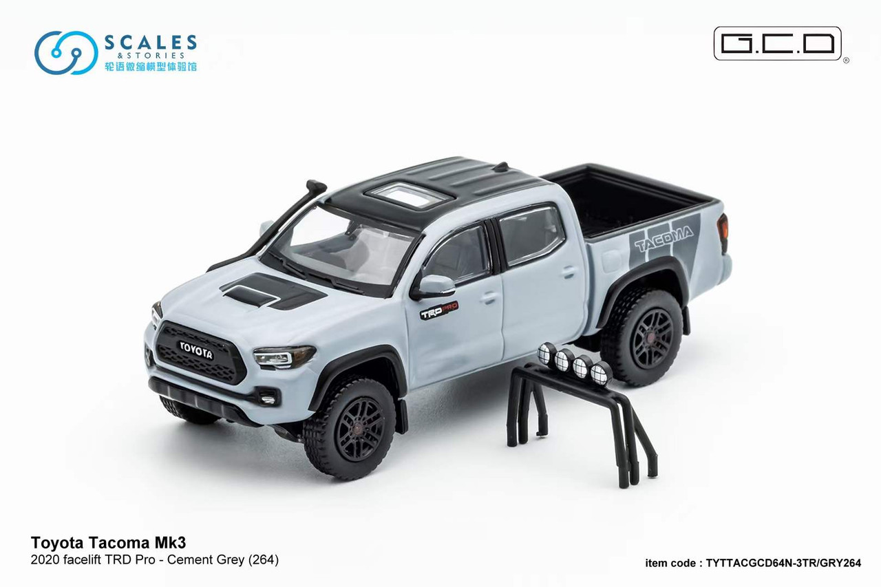 1/64 GCD Toyota Tacoma TRD Pro 3rd Generation N300 (Grey) Diecast Car Model