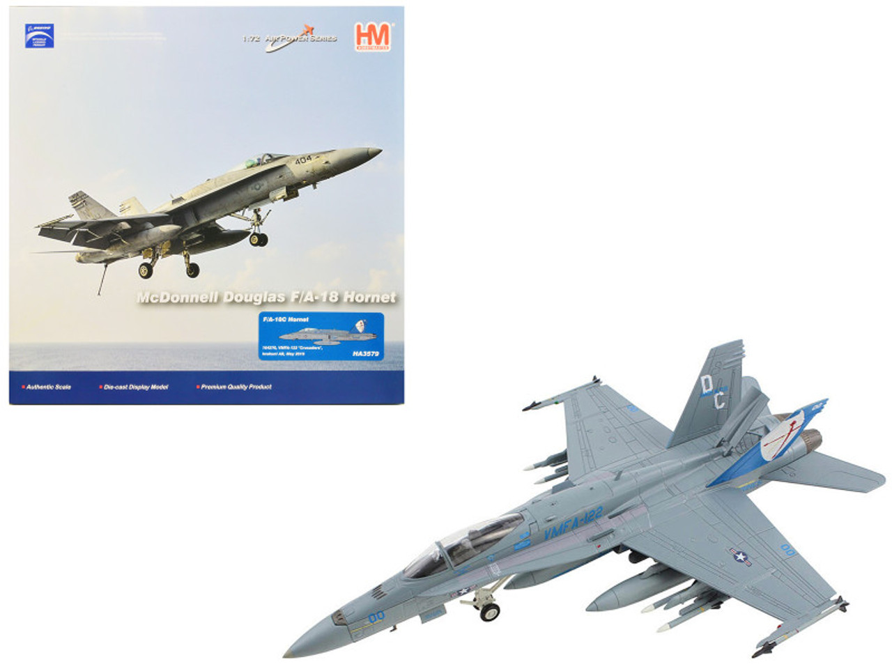 McDonnell Douglas F/A-18D Hornet Aircraft "VMFA-122 Crusaders Iwakuni AB" (2016) United States Marines "Air Power Series" 1/72 Diecast Model by Hobby Master