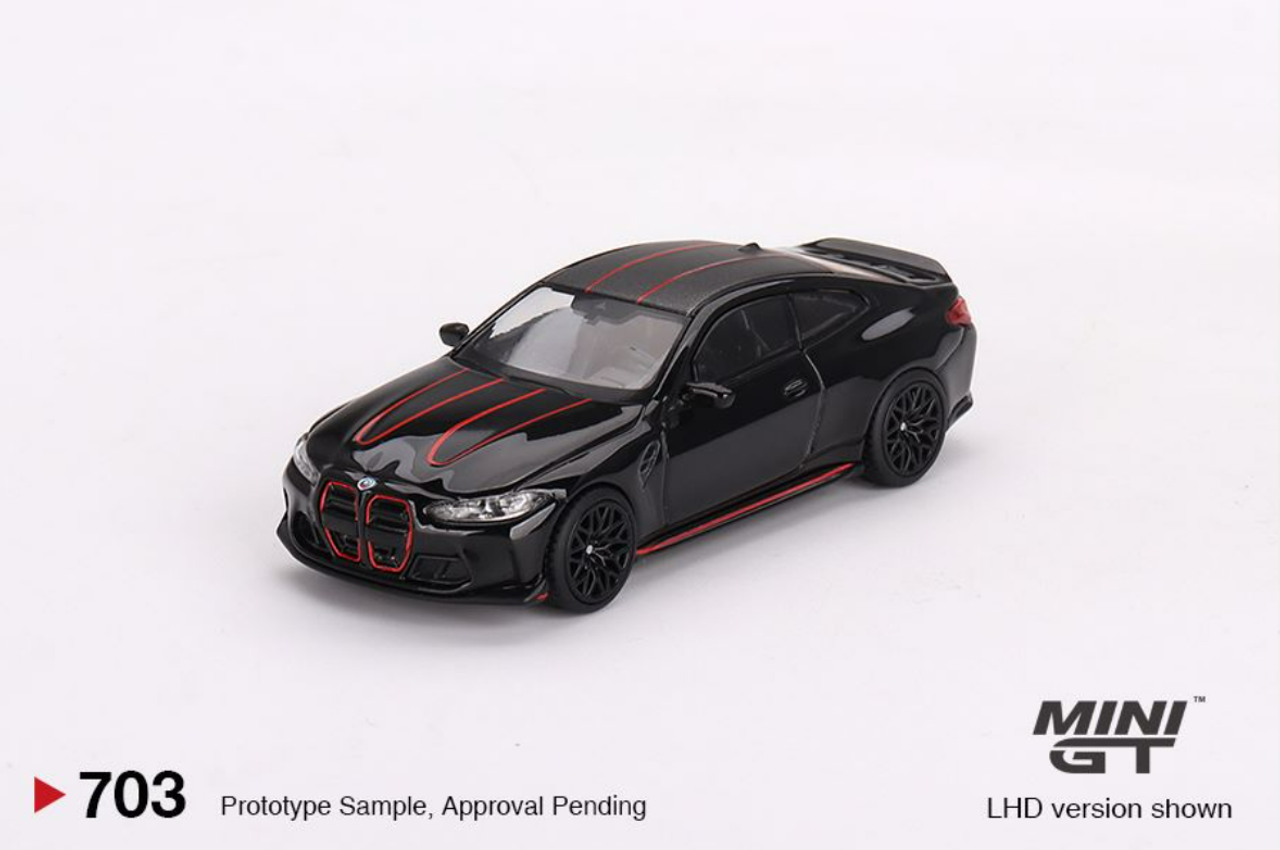 MINI GT BMW M4 コンペティション (G82) チェイスカー 1/64 Mini GT BMW M4 CSL G82 (Black Sapphire) Diecast Car