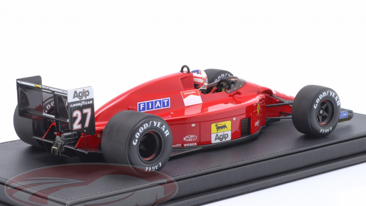 1/18 GP Replicas 1989 Formula 1 Nigel Mansell Ferrari 640 #27 Winner Brazilian GP Car Model with Driver