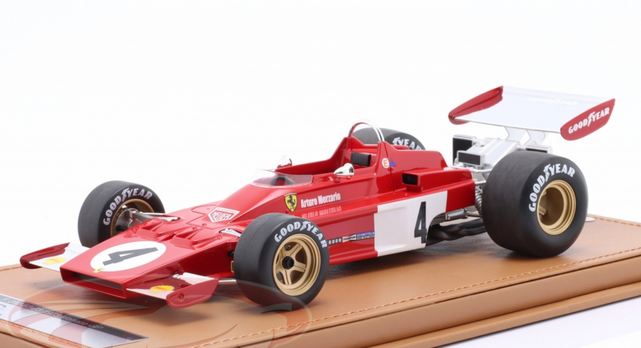 1/18 Tecnomodel 1973 Formula 1 Arturo Merzario Ferrari F1 312 B3-73 #4 Monaco GP Car Model