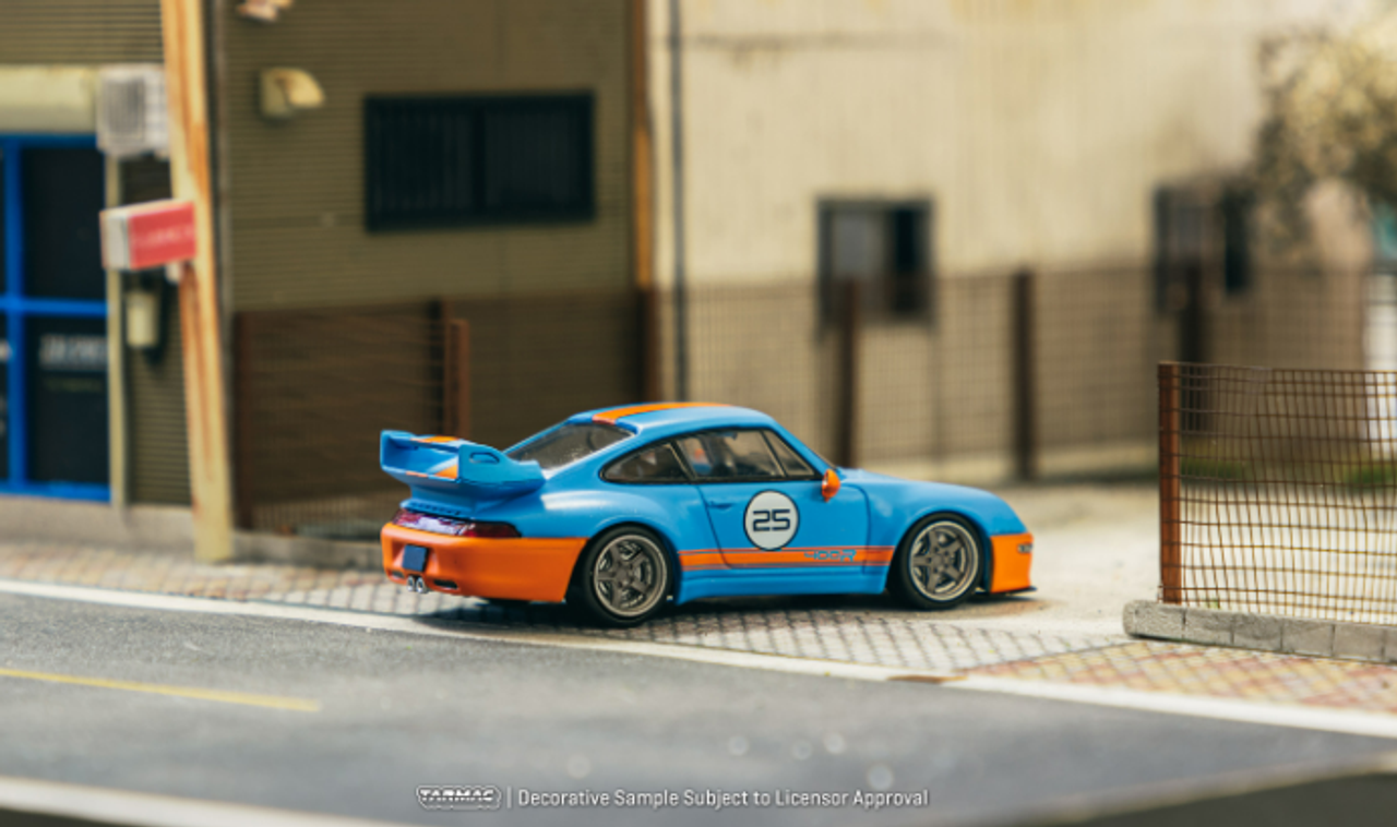 1/64 Tarmac Works Porsche 993 Remastered By Gunther Werks Blue / Orange