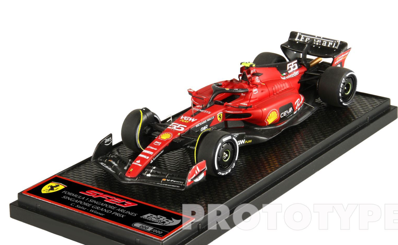 1/43 BBR 2023 Formula 1 Ferrari SF-23 Singapore GP Winner Carlos Sainz Car  Model 