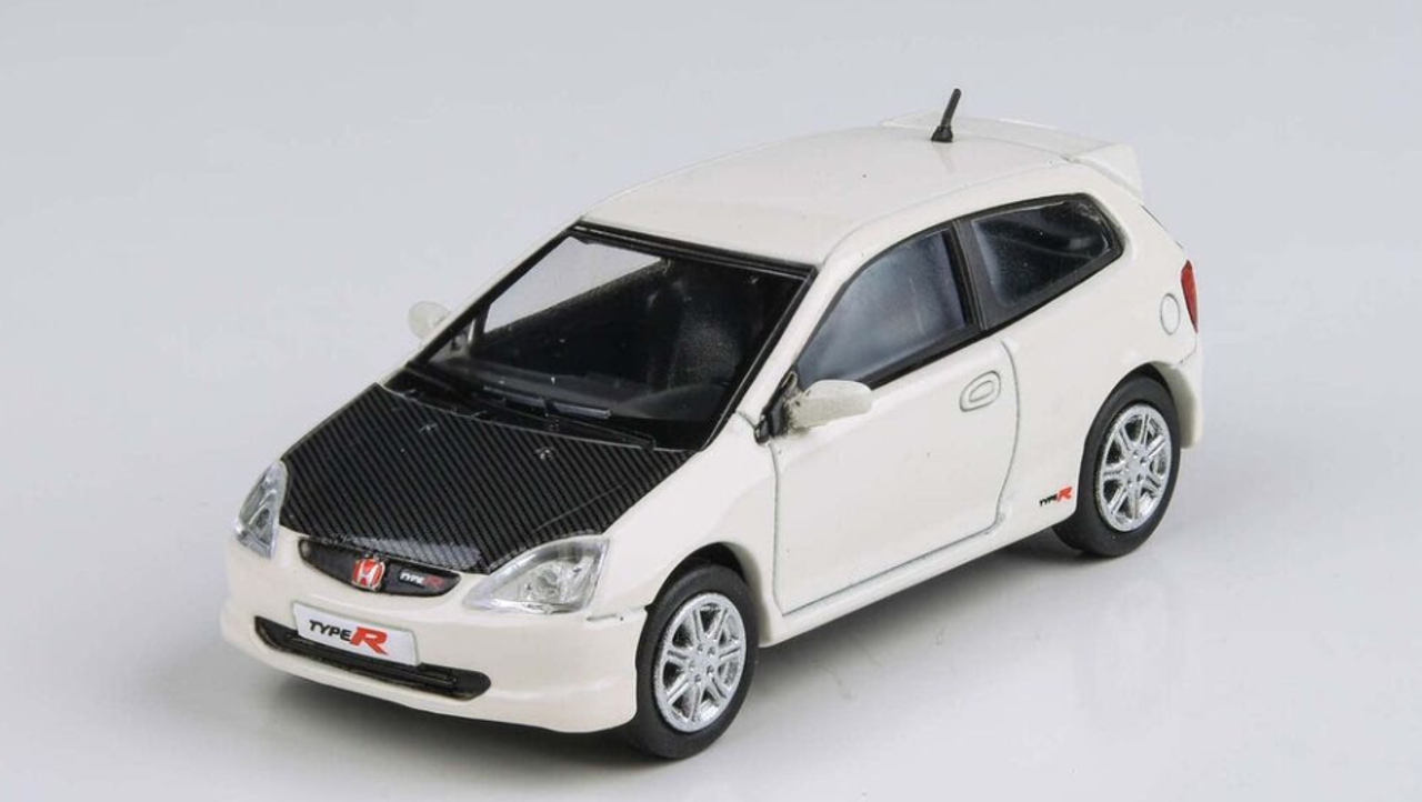 1/64 Paragon 2001 Honda Civic Type-R EP3 (White with Carbon Parts) LHD Diecast Car Model