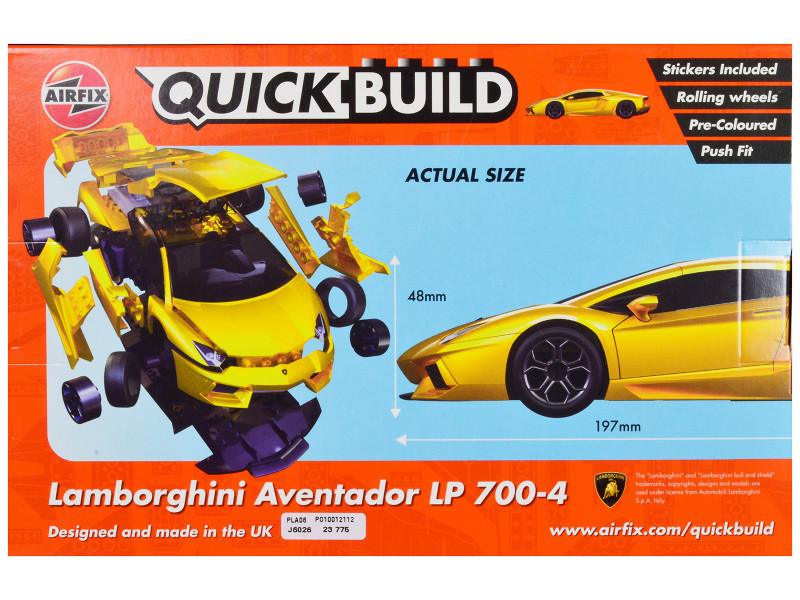 Skill 1 Model Kit Lamborghini Aventador LP 700-4 Yellow Snap