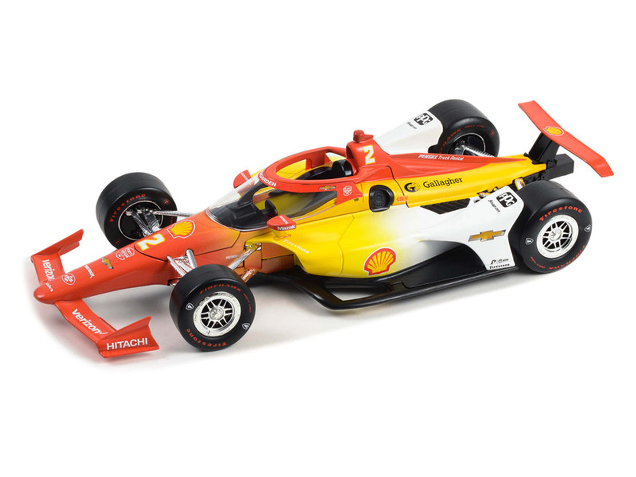 Dallara IndyCar #2 Josef Newgarden "Shell Oil" Team Penske "2023 Indianapolis 500 Champion" "NTT IndyCar Series" (2023) 1/18 Diecast Model Car by Greenlight
