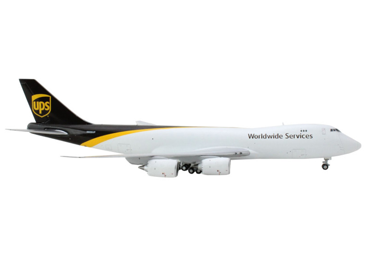 Boeing 747-8F Commercial Aircraft "UPS Worldwide Services" White with Brown Tail 1/400 Diecast Model Airplane by GeminiJets