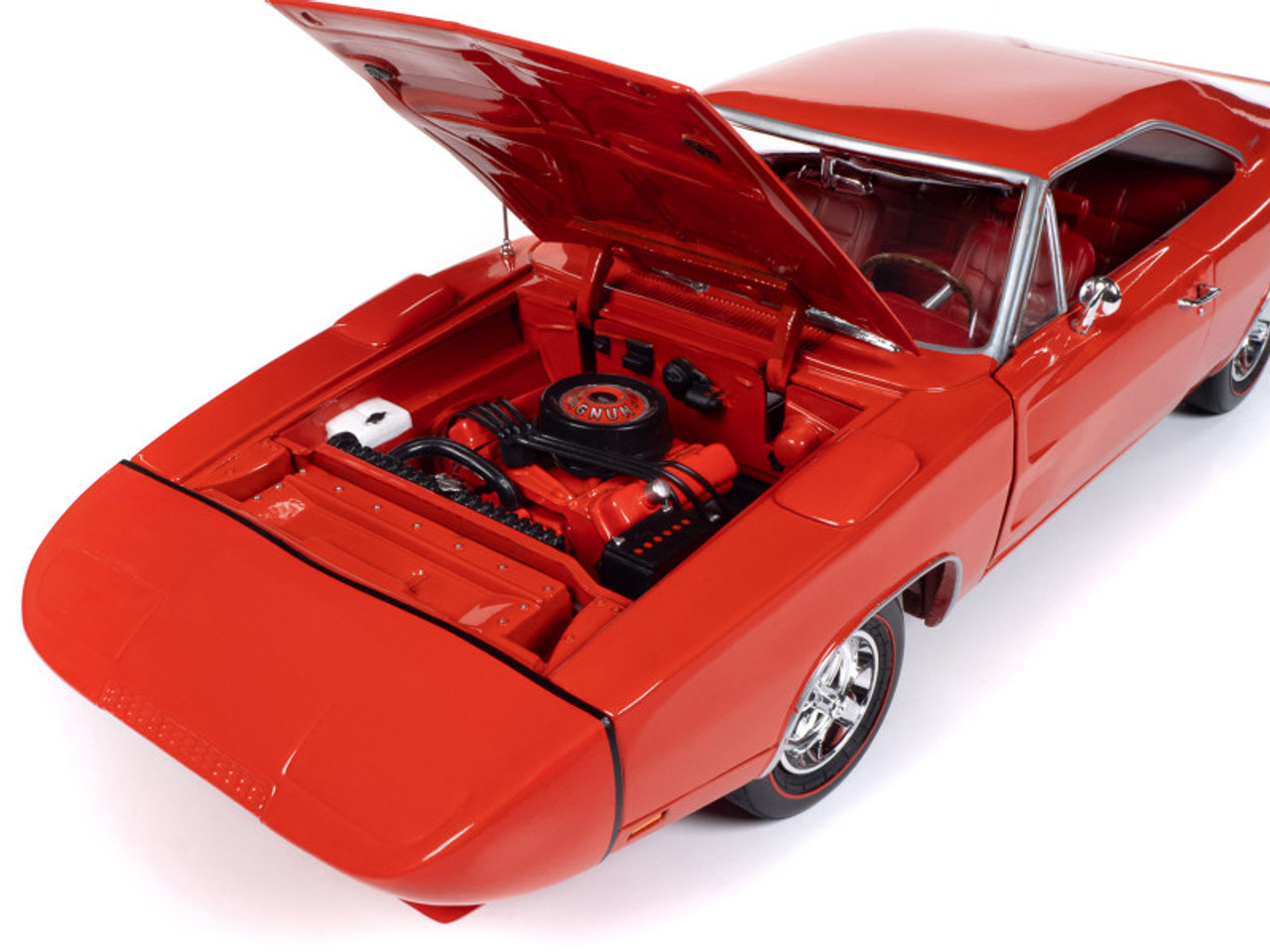 1969 Dodge Charger Daytona Red with White Tail Stripe and Red Interior  Muscle Car u0026 Corvette Nationals (MCACN) American Muscle Series 1/18  Diecast ...