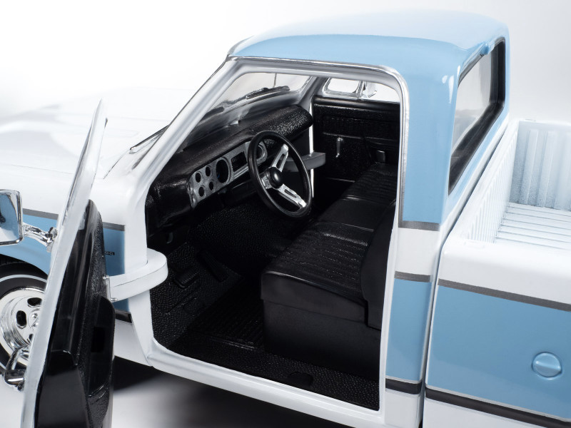 1977 Dodge D100 Adventurer Sweptline Pickup Truck Light Blue and