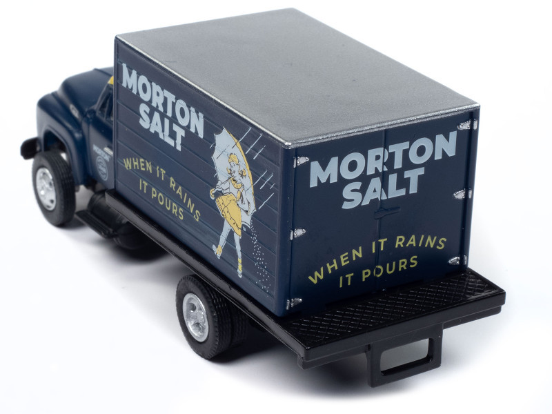 1954 Ford Box Truck Dark Blue with Yellow Top 