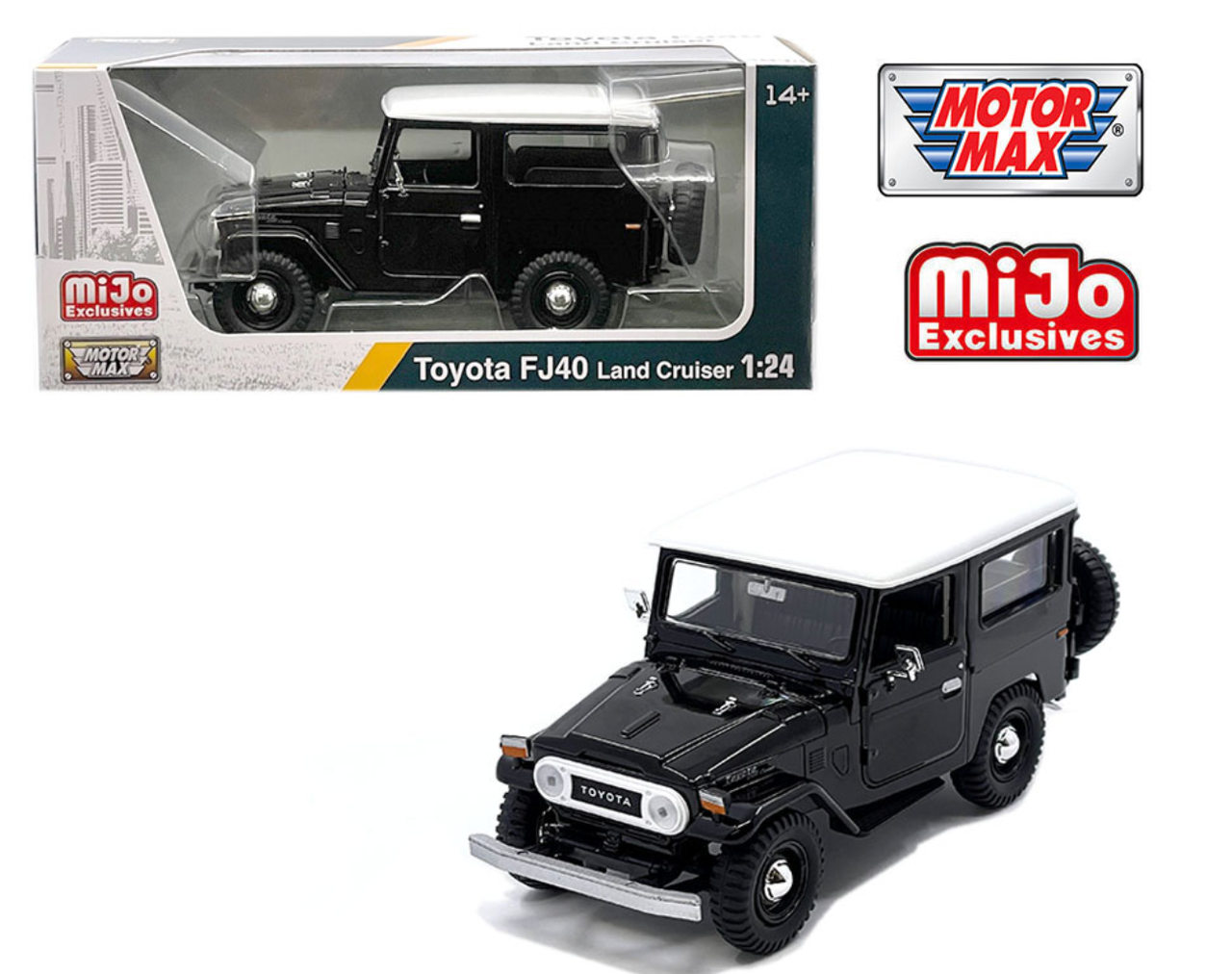 1/24 Motormax Toyota FJ40 (Black) Diecast Car Model