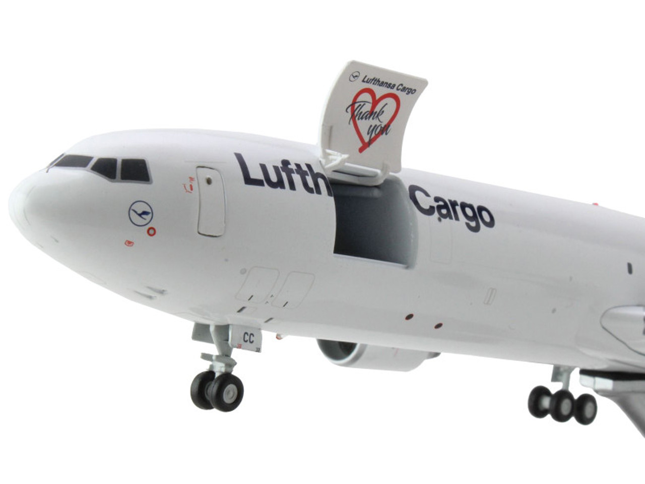 McDonnell Douglas MD-11F Commercial Aircraft "Lufthansa Cargo" White with Blue Tail "Gemini 200 - Interactive" Series 1/200 Diecast Model Airplane by GeminiJets