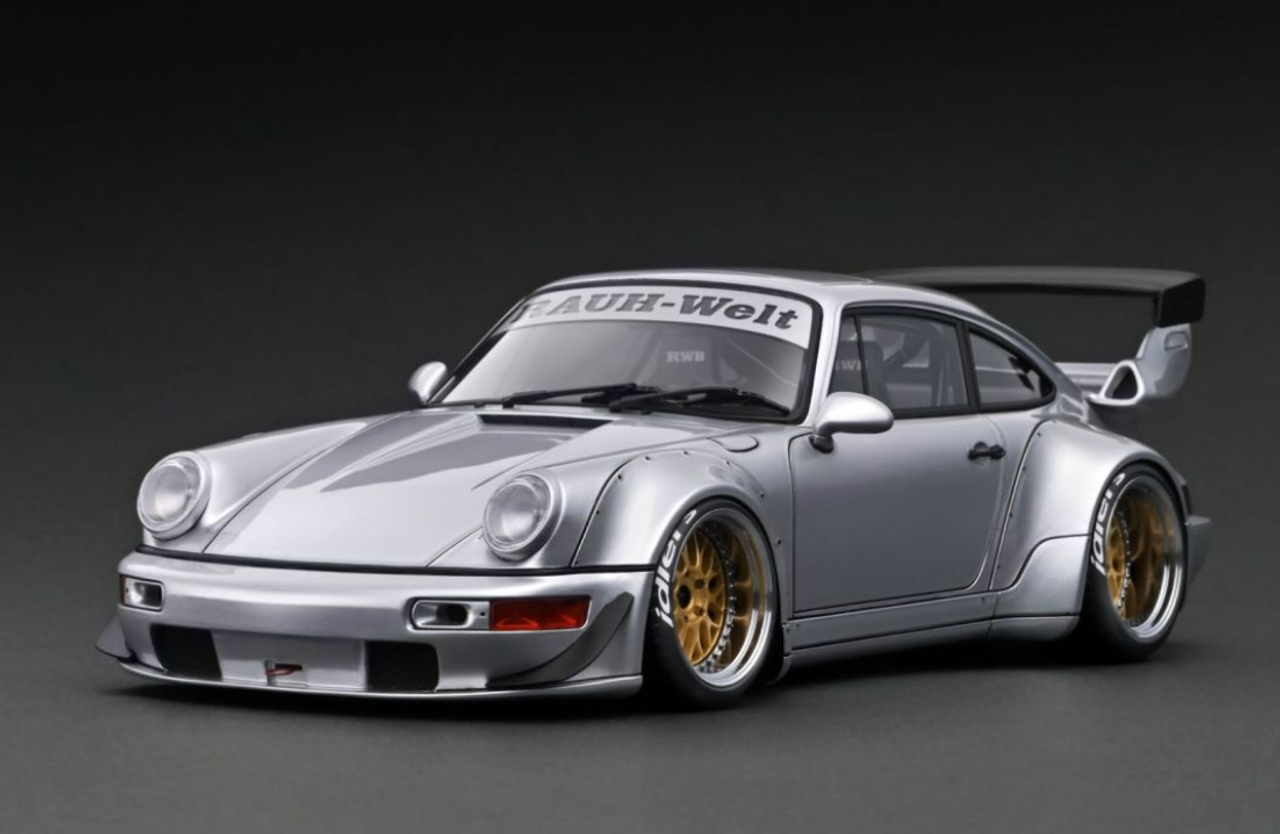 WEB限定 IG3006 1/18 RWB 964 Silver/Yellow With Engine M64エンジン ...