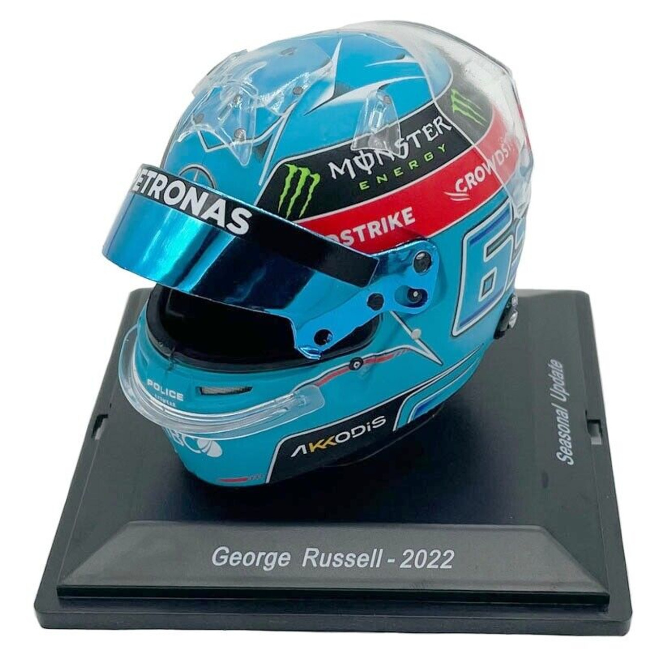 CASE CRACKED 1/5 Spark 2022 Formula 1 Mercedes-AMG Petronas F1 Team Brazilian GP George Russell 1st Win Helmet Model
