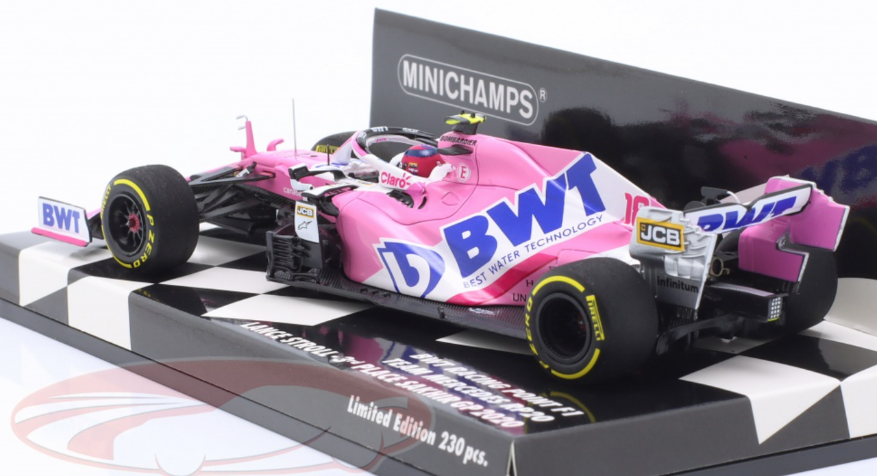 1/43 Minichamps 2020 Formula 1 Lance Stroll Racing Point RP20 #18 3rd Sakhir GP Car Model