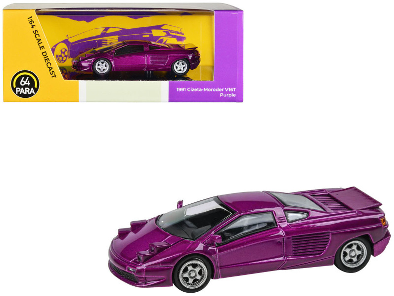 1991 Cizeta V16T Purple Metallic 1/64 Diecast Model Car by Paragon Models