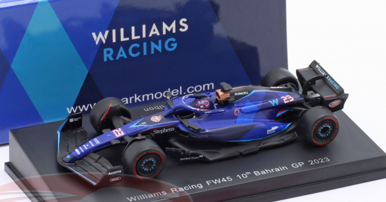 1/64 Spark 2023 Formula 1 Alexander Albon Williams FW45 #23 Bahrain GP Car Model