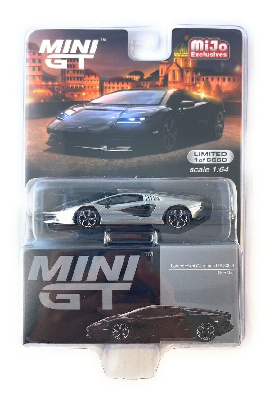 CHASE CAR 1/64 Mini GT Lamborghini Countach LPI 800-4 (Chrome Silver)  Diecast Car Model