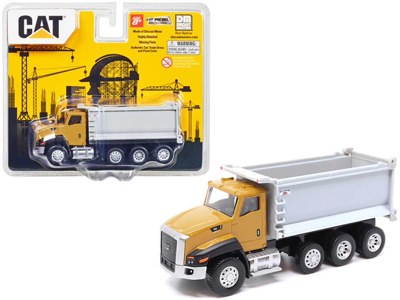 CAT Caterpillar CT660 Dump Truck Yellow and Gray 1/64 Diecast