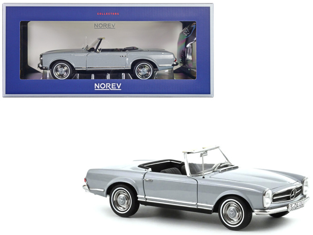 Norev 1:18 1963 Mercedes Benz 230SL Convertible, Metallic Blue