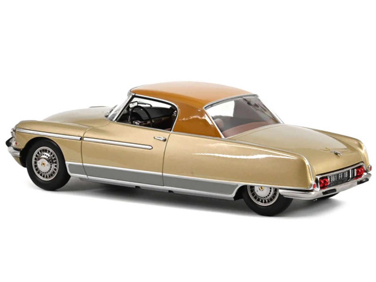 1964 Citroen DS 19 Le Dandy Beige Metallic with Brown Top 1/18 Diecast Model Car by Norev