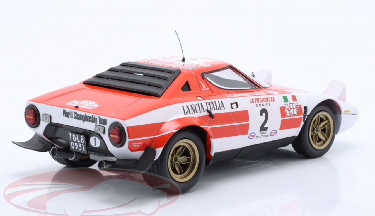 1/18 Minichamps 1974 Lancia Stratos #2 Winner Tour de Corse Jean-Claude Andruet, Michèle Espinosi-Petit (Biche) Car Model