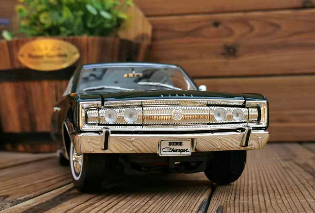 ミニカー 1966 Dodge Charger Matchbox 1966 Dodge Charger Diecast Car Green Mattel - ToyWiz