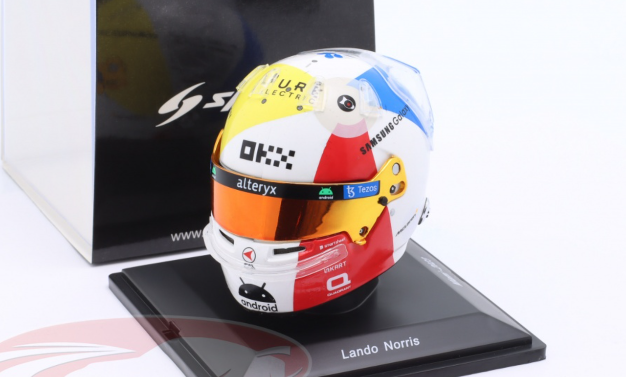 1/5 Spark 2023 Formula 1 Lando Norris McLaren F1 Team #4 Miami GP Helmet Model