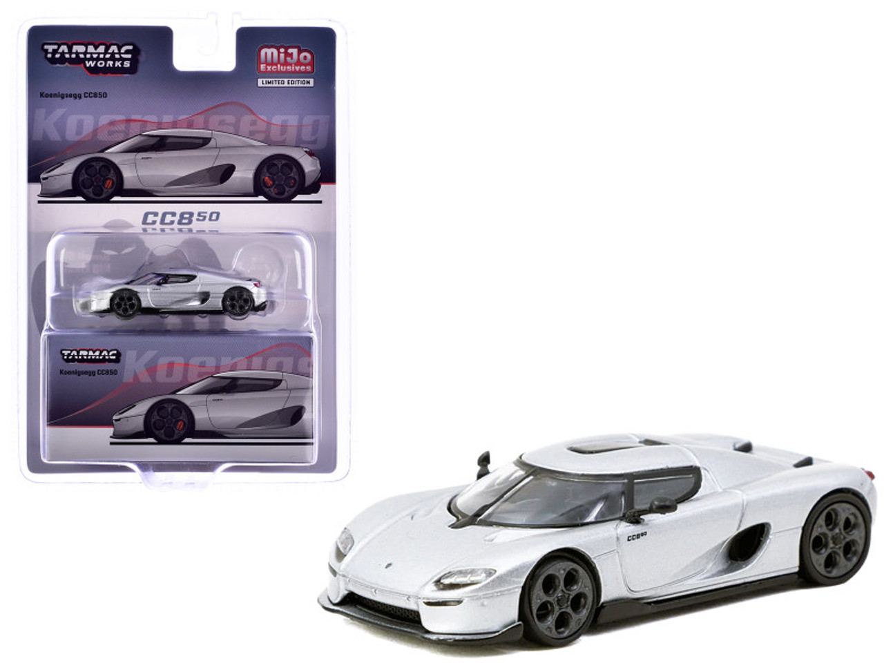 ♥ 1/64 Tarmac Works Koenigsegg CC850 (Silver) Diecast Car