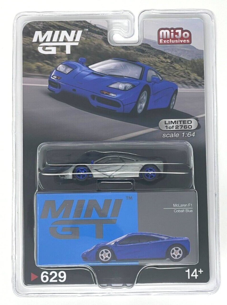 CHASE CAR 1/64 Mini GT McLaren F1 (Chrome Silver with Blue Wheels) Diecast Car Model