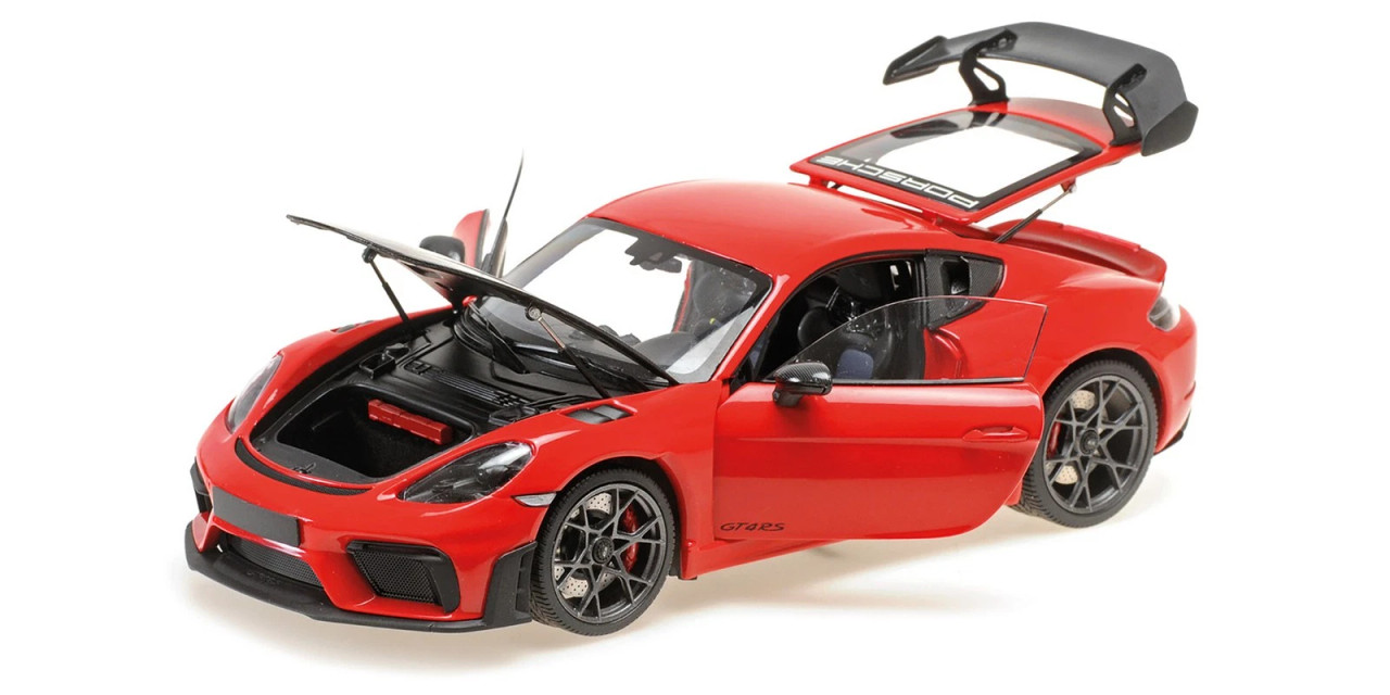 1/18 Minichamps 2024 Porsche Cayman GT4 RS Weissach Package (Red) Diecast Car Model