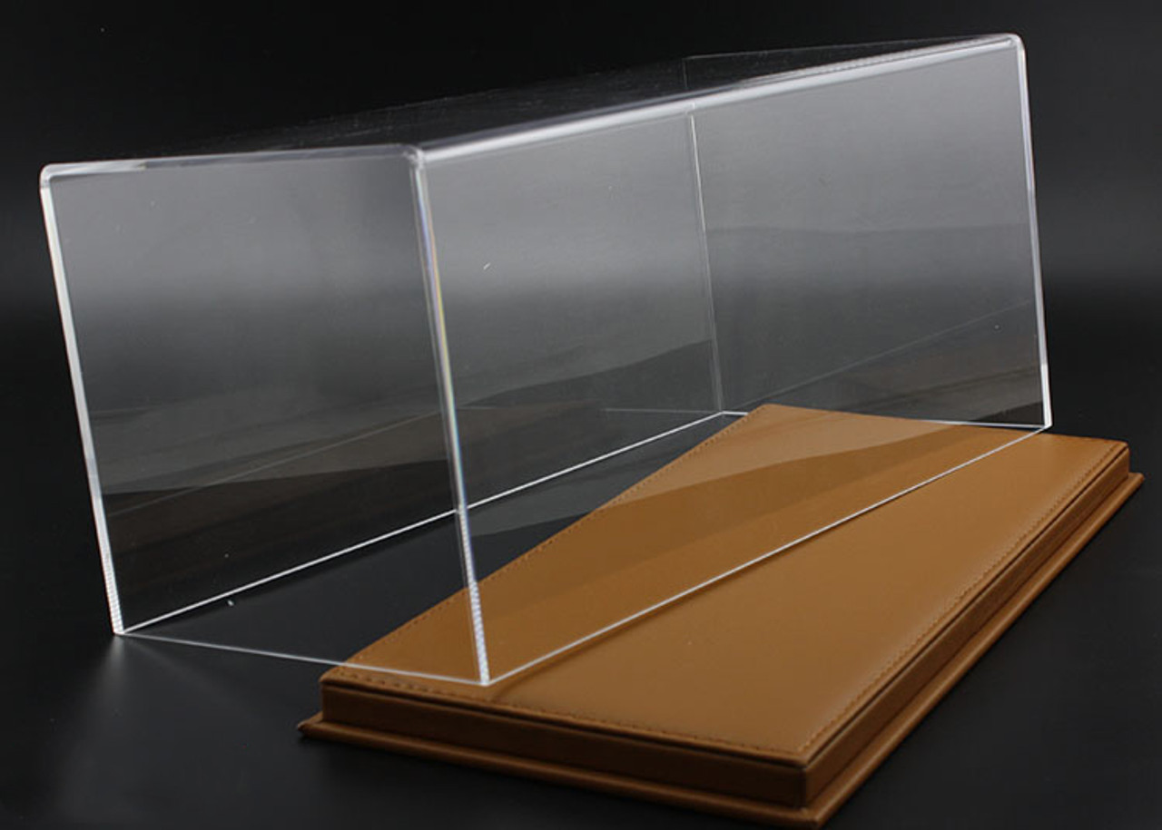1/18 Acrylic Brown Leather Base Diecast Model Display Case