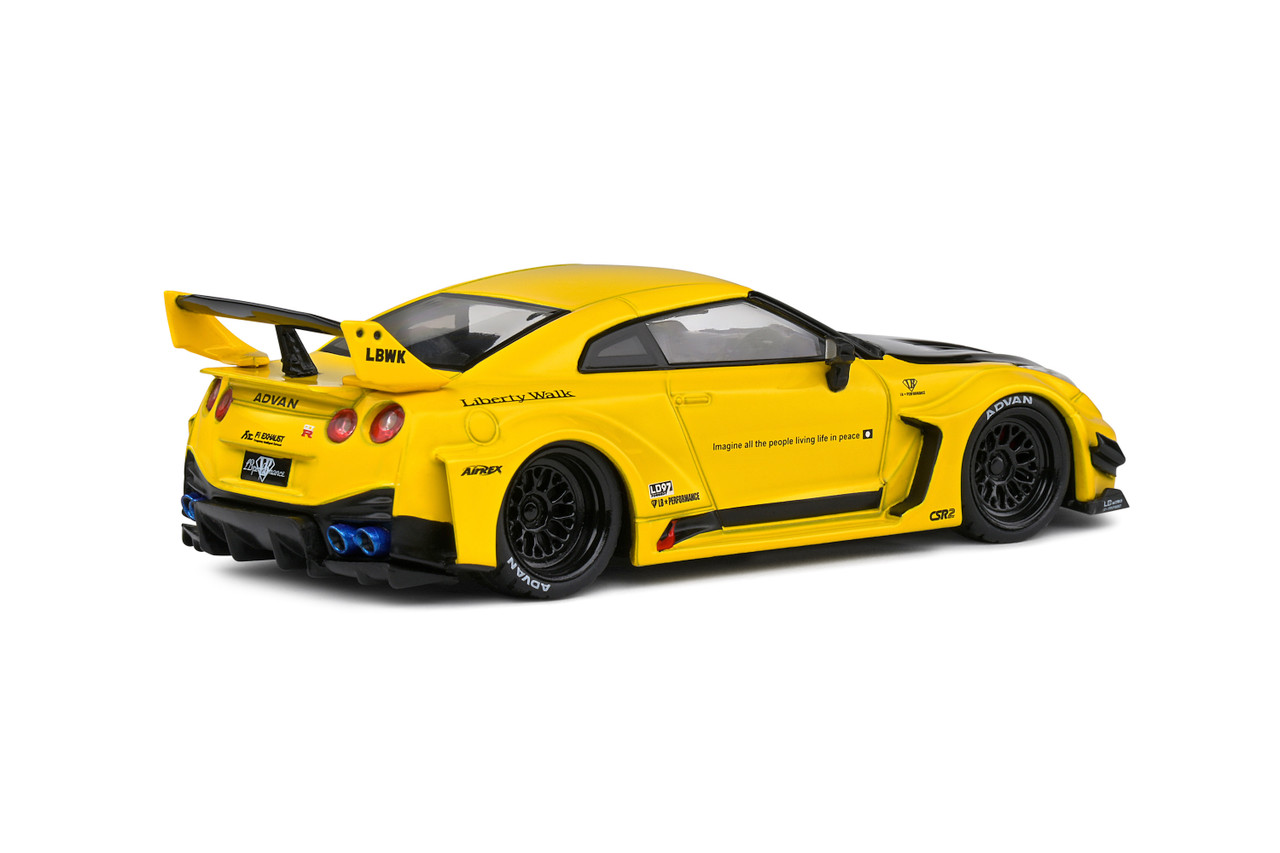 1/43 Solido Nissan GTR35 LBWK Silhouette (Yellow) Diecast Car