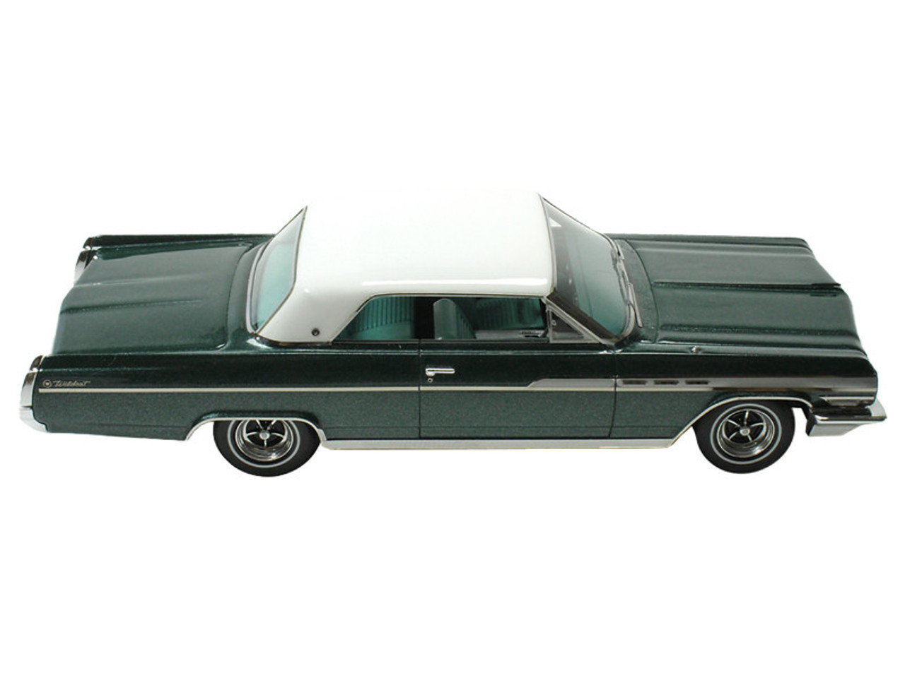 1963 Buick Wildcat Twilight Aqua Blue Metallic with Blue Interior and White Top Limited Edition to 200 pieces Worldwide 1/43 Model Car by Goldvarg Collection