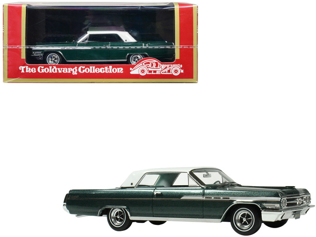 1963 Buick Wildcat Twilight Aqua Blue Metallic with Blue Interior and White Top Limited Edition to 200 pieces Worldwide 1/43 Model Car by Goldvarg Collection