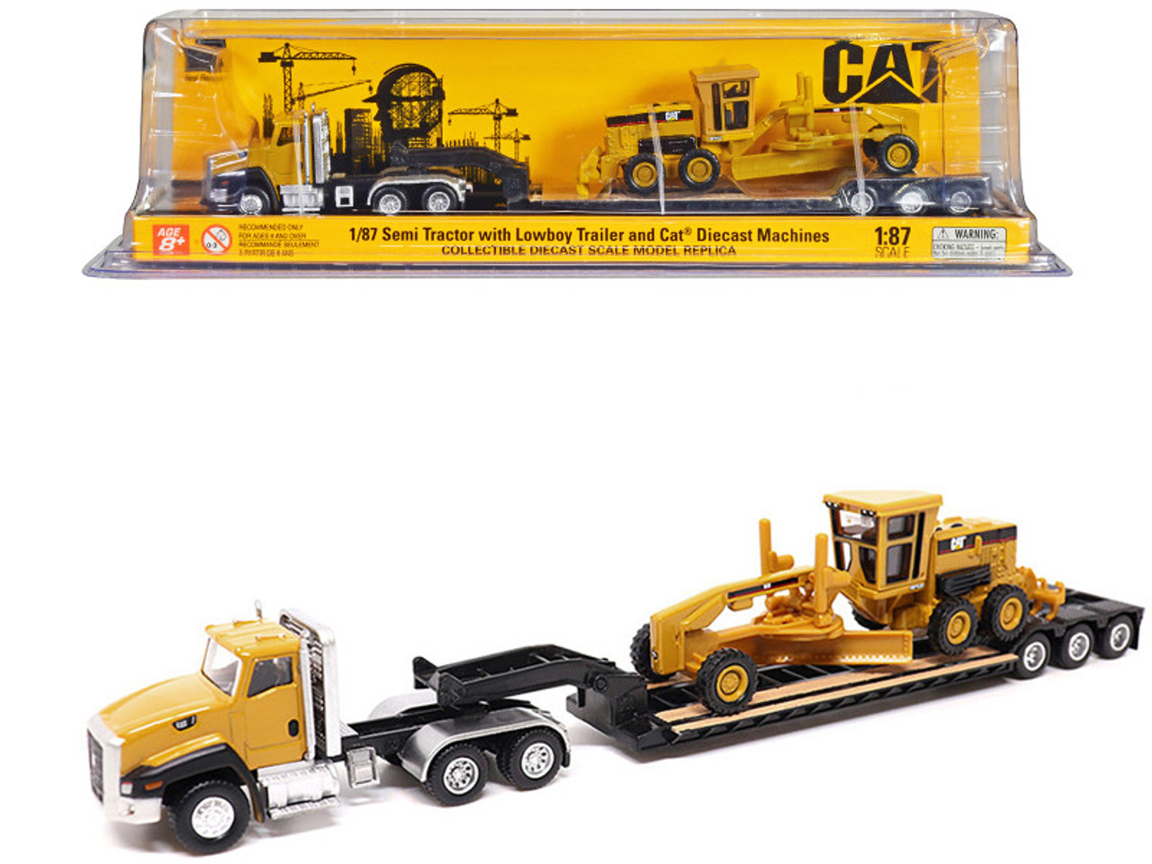 サイクロン CAT Caterpillar CT660 Day Cab Tractor Yellow with Lowboy