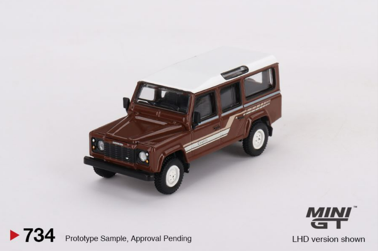 1/64 MINI GT Land Rover Defender 110 1985 County Station Wagon 