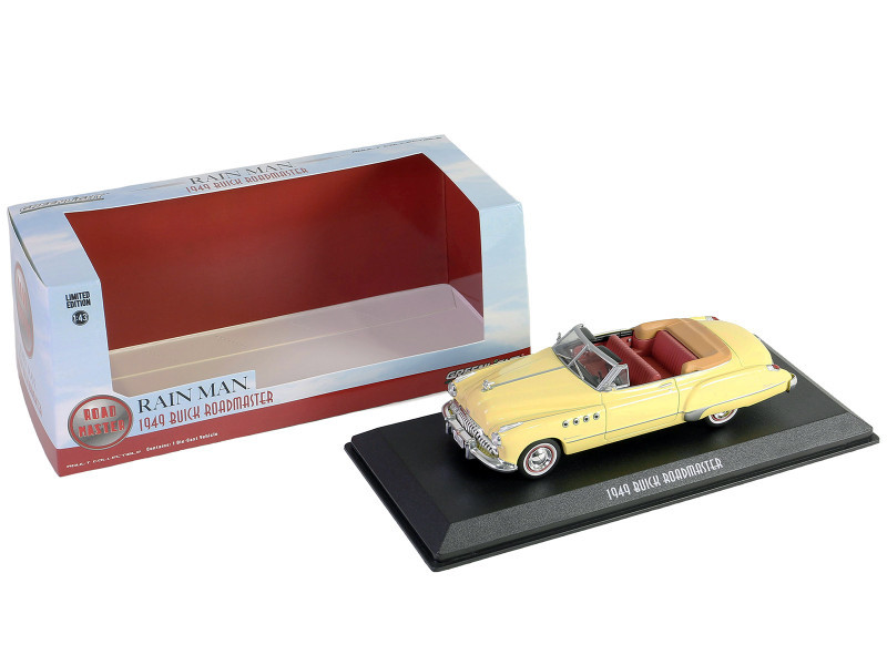 Voiture Miniature Buick Roadmaster Convertible 1949 - Échelle 1:18 Greenlight - Modèle Rain Man Jaune
