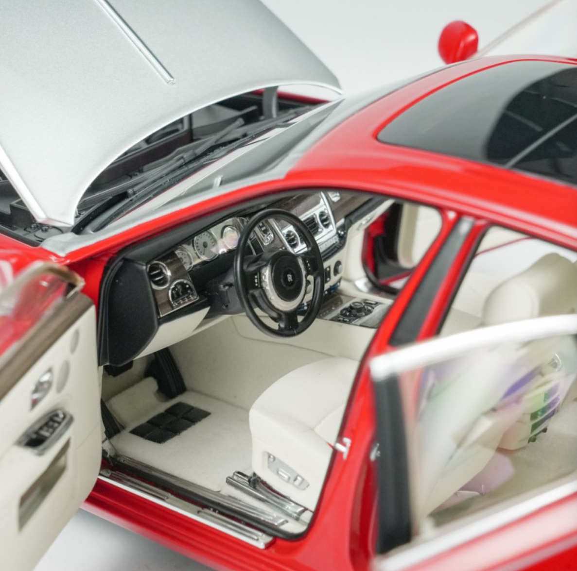 1/18 Kyosho Rolls-Royce RR Ghost (Red with Silver Hood) Diecast Car Model