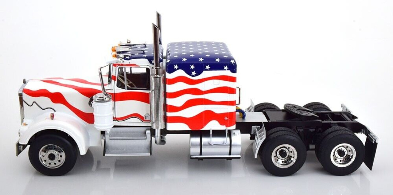 1/18 Road Kings Kenworth W900 Truck (American Flag Color) Diecast Car Model