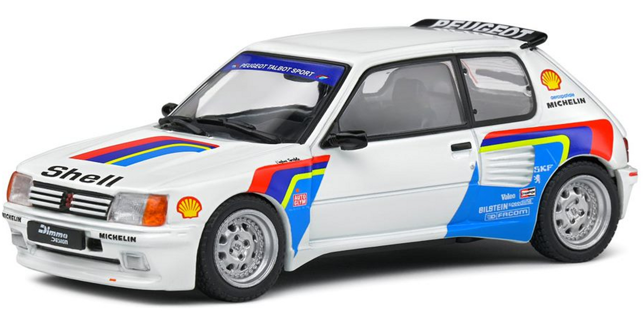 Coche Miniatura Solido - Peugeot 205 Rallye Mk1 1987 - Blanco