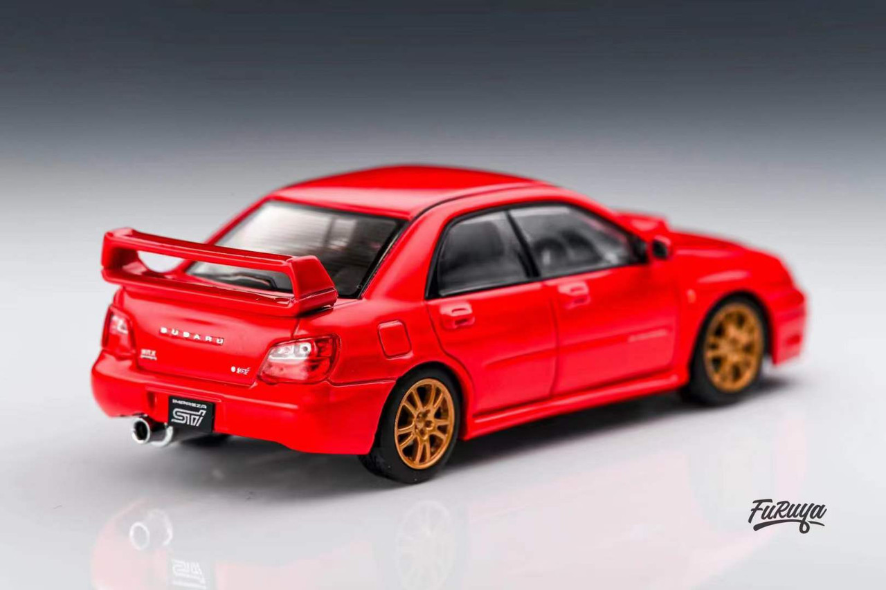 1/64 Furuya Subaru Impreza WRX STi GD Sedan 8th Generation (Red) Diecast Car Model