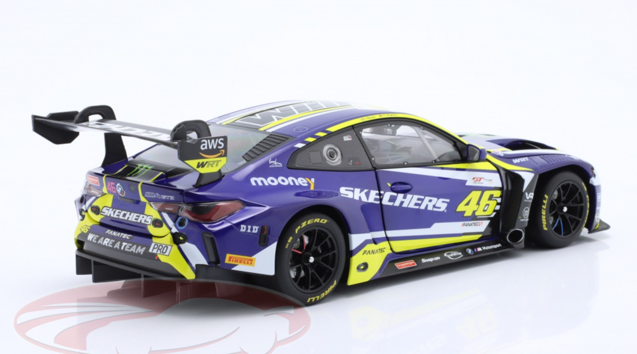 1/18 Minichamps 2023 BMW M4 GT3 #46 Winner GTWCE Misano Team WRT Maxime Martin, Valentino Rossi Diecast Car Model